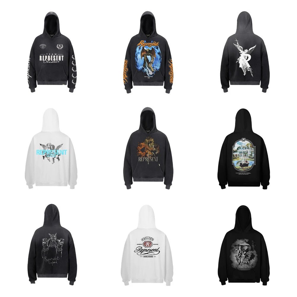 Represent Graphic Washed Hoodie Black - High Quality Product Image - Cnfans