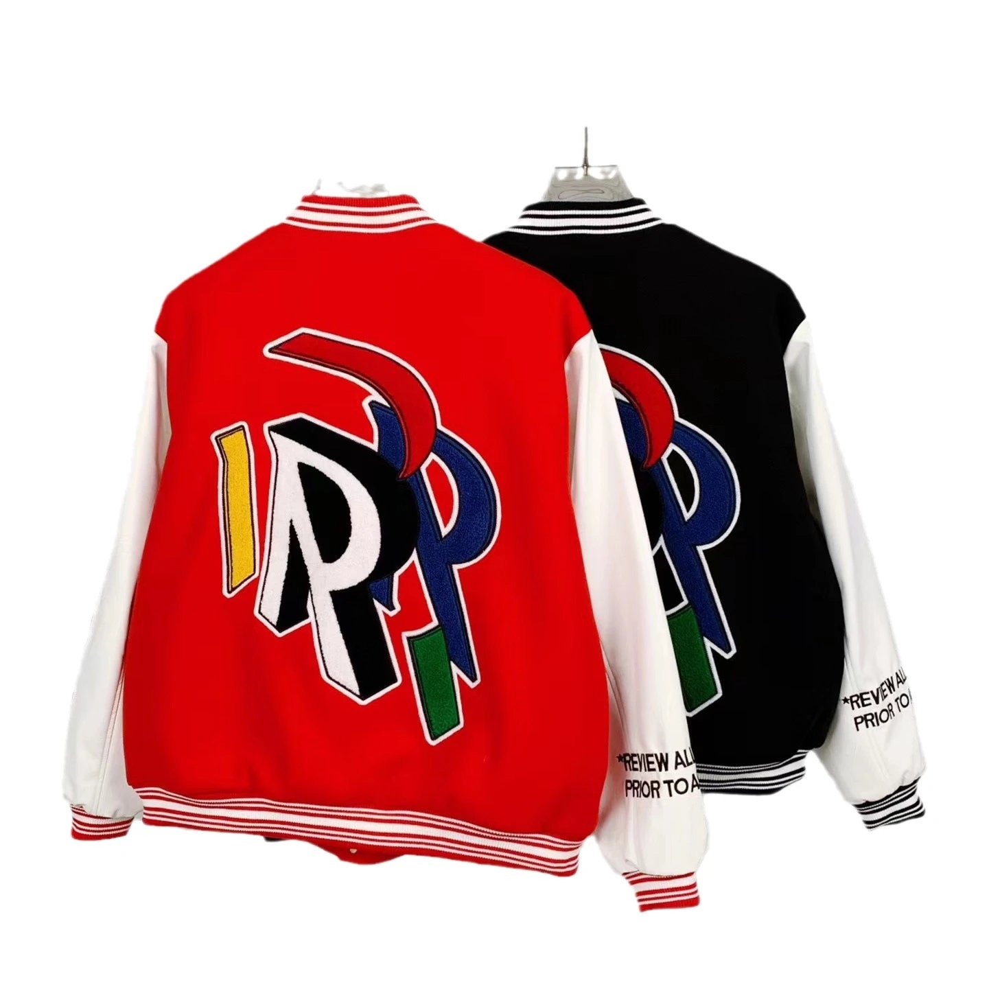 Represent Embroidered Varsity Jacket Multicolor - Gallery Image 5 - Detailed View