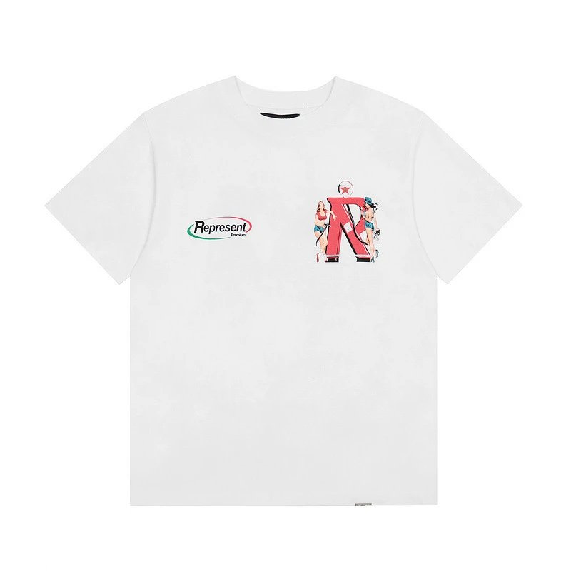 Represent Retro Graphic Tee Black White - Gallery Image 2 - Detailed View