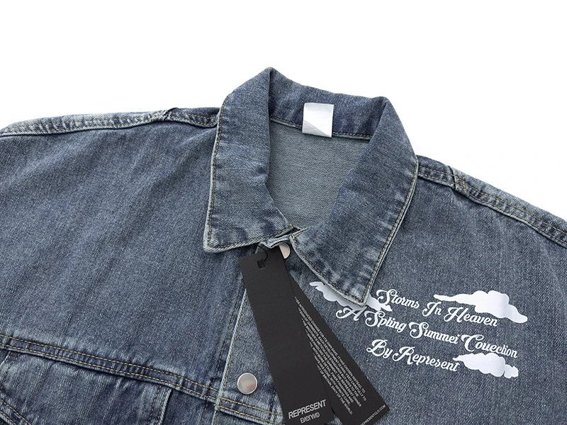 REPRESENT Washed Denim Jacket Multicolor - Gallery Image 2 - Detailed View