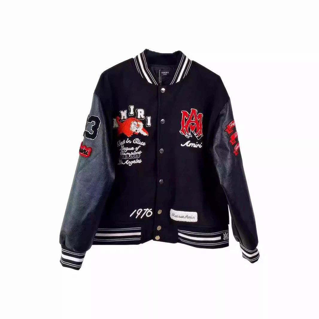Amiri Varsity Jacket Tiger Embroidery Multi - Gallery Image 3 - Detailed View