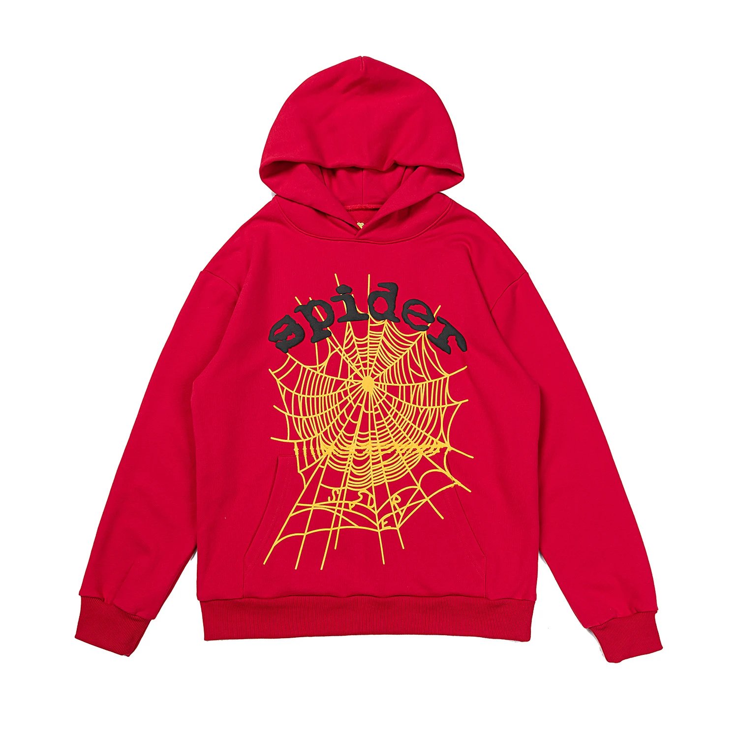 3D Embossed Hoodie Set Scarlet - Sp5der - Cnfans - $36.45