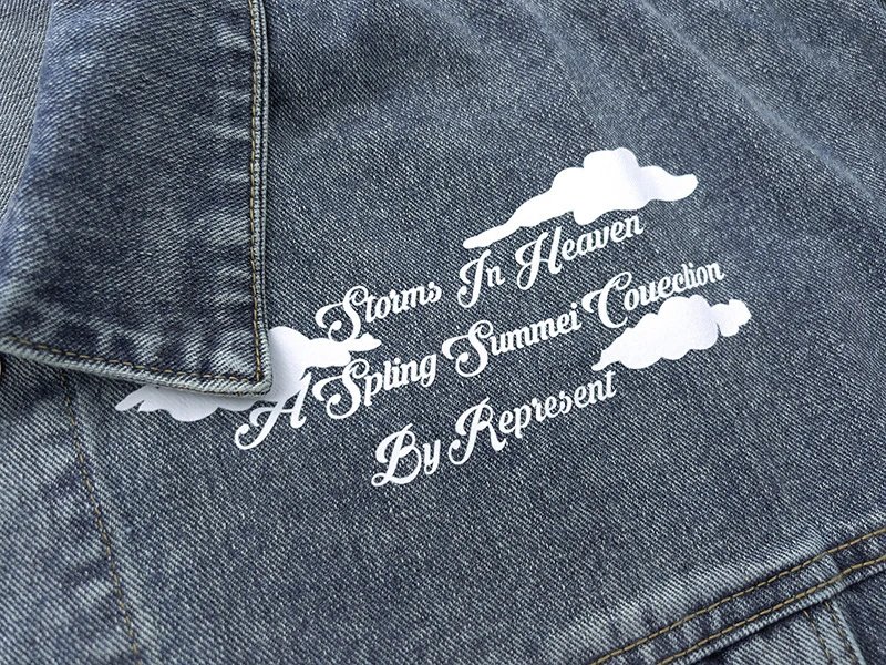 REPRESENT Washed Denim Jacket Multicolor - Gallery Image 3 - Detailed View