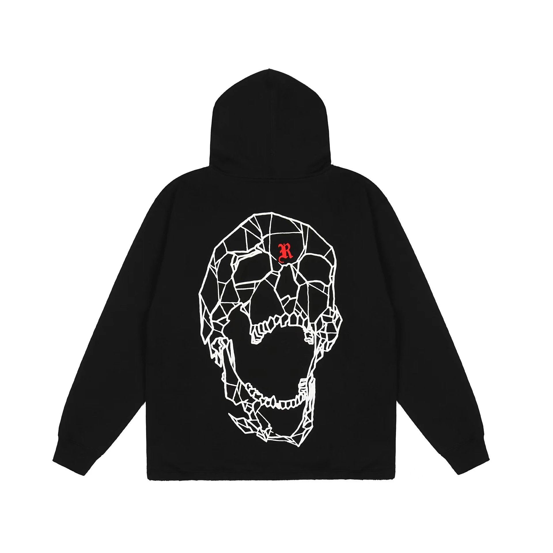 Streetwear Skull Spider Hoodie Midnight Black - Related Product - Cnfans