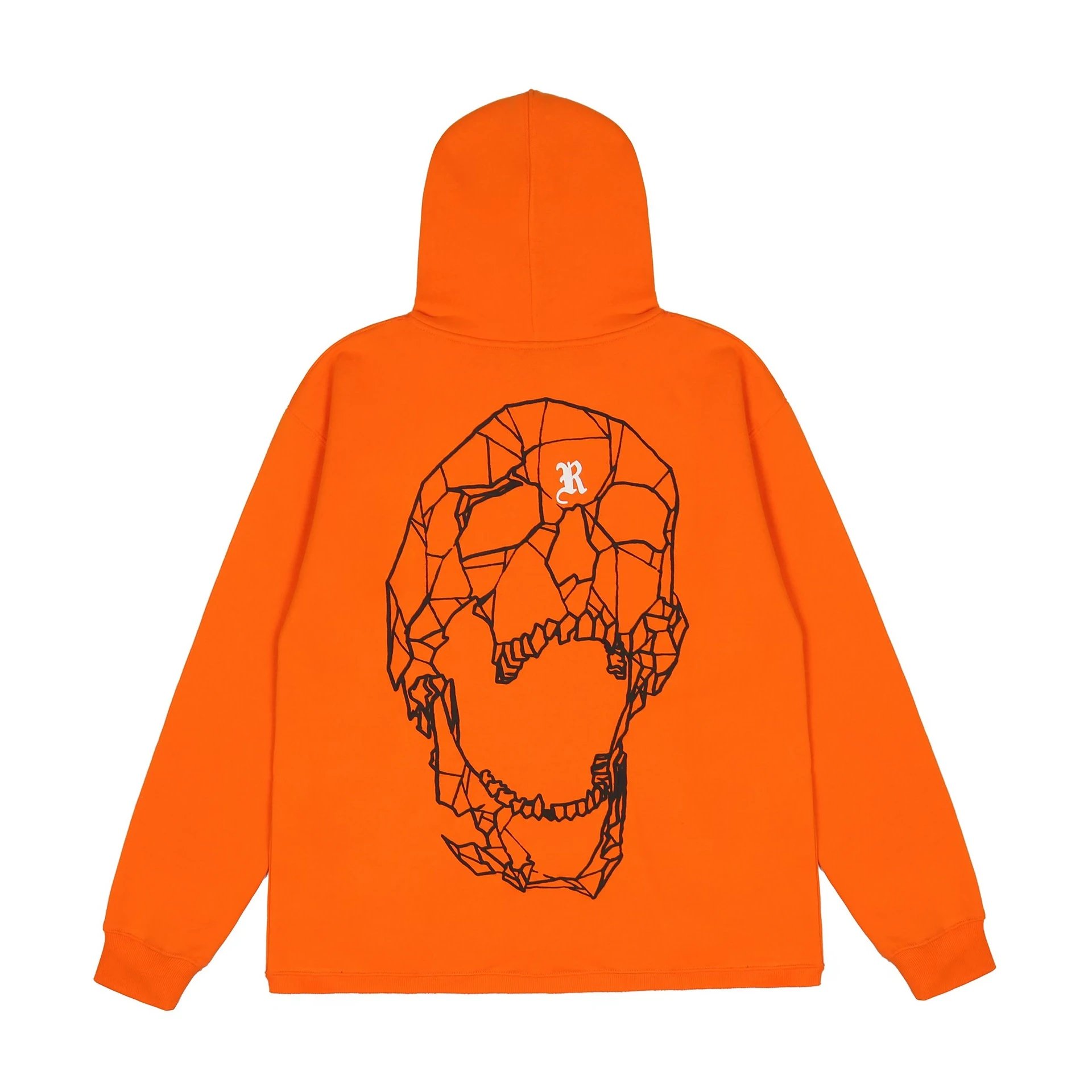 Streetwear Skull Spider Hoodie Burnt Orange - Revenge - Cnfans - $36.13