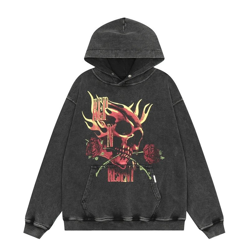 Represent Skull and Roses Hoodie Multicolor - Gallery Image 5 - Detailed View