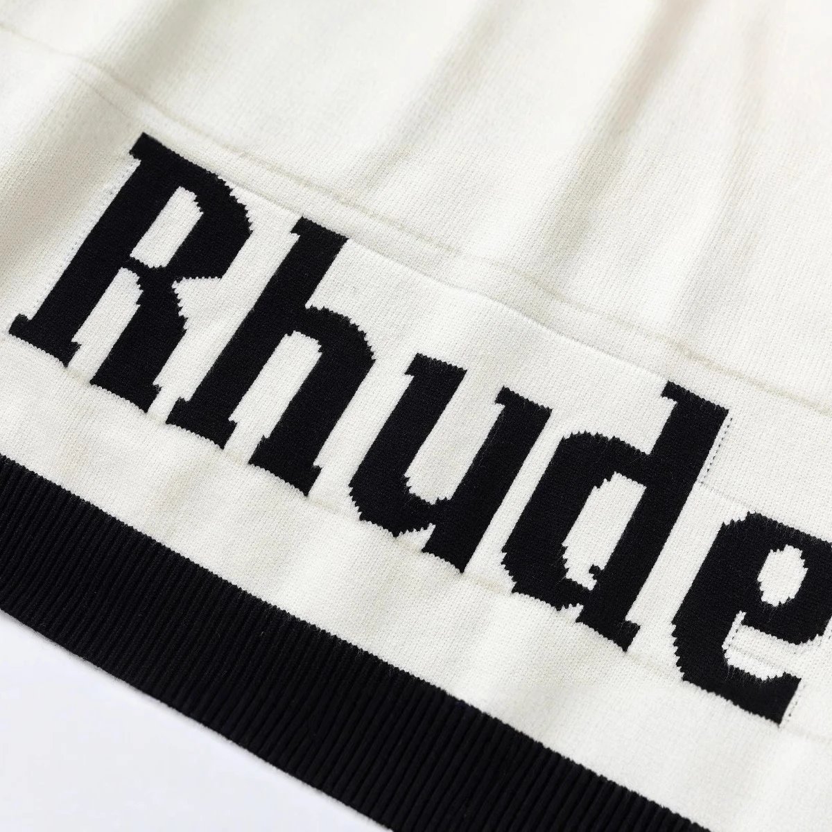 Rhude Sunset Knit Hoodie Black - Gallery Image 4 - Detailed View