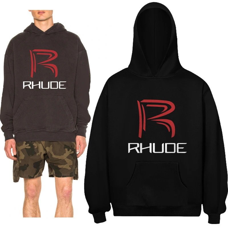 Rhude Graphic Logo Hoodie Black - Gallery Image 4 - Detailed View