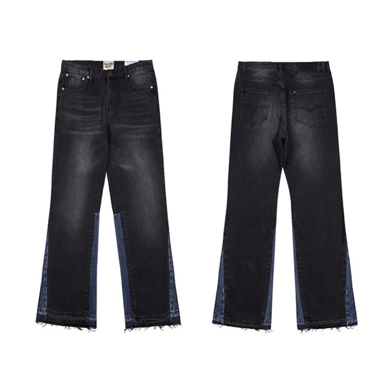 High Street Flared Denim Pants in Charcoal - Related Product - Cnfans