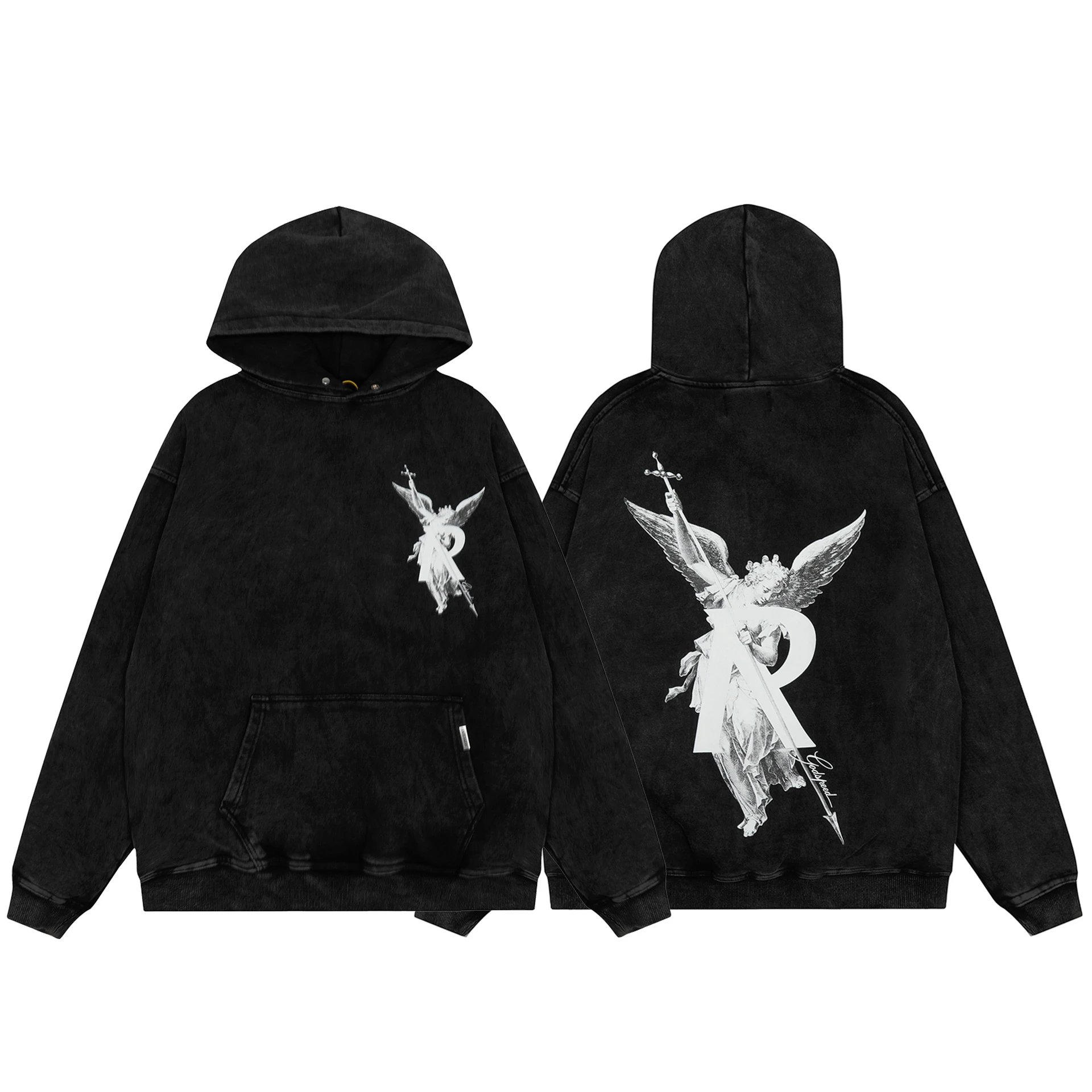 REPRESENT Angel Graphic Hoodie in Black - High Quality Product Image - Cnfans