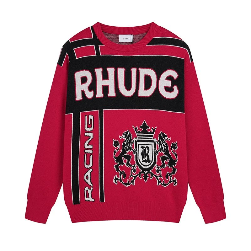 Rhude Embroidered Crewneck Sweater Multicolor - Gallery Image 4 - Detailed View