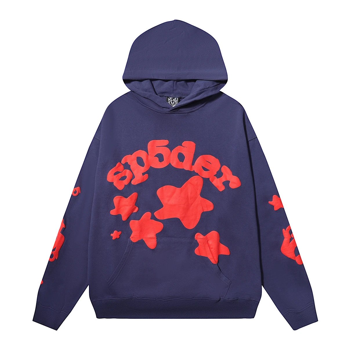 Street Style Star Print Hoodie Set Midnight Navy - Sp5der - Cnfans - $40.65