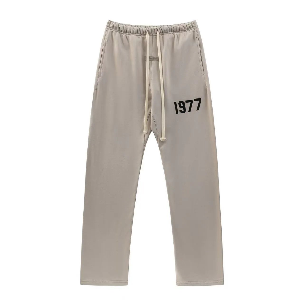 High Street Essentials 1977 Flocked Casual Sweatpants Greige - Essentials - Cnfans - $33.23