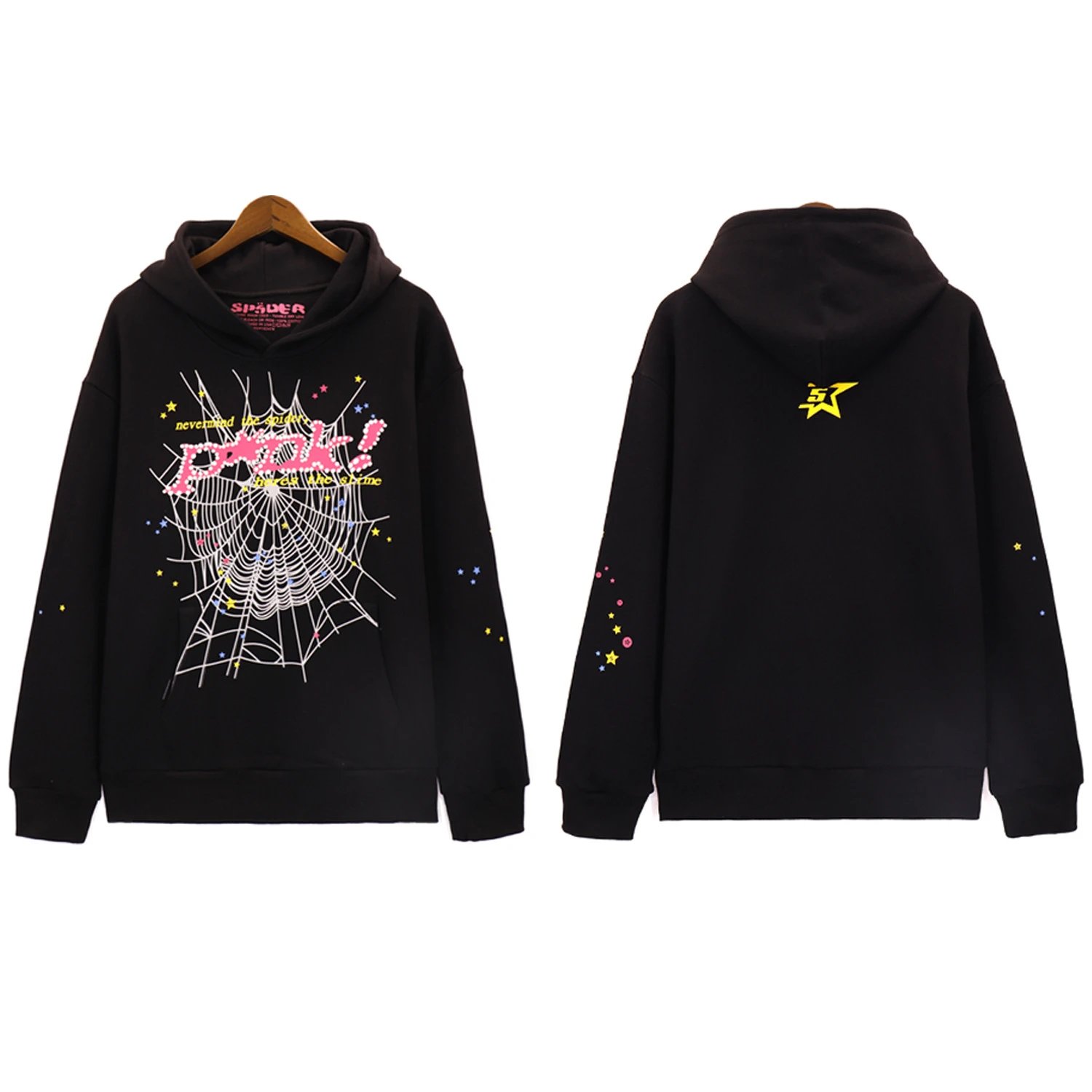 High Street Hoodie Set Jet Black - Sp5der - Cnfans - $36.45