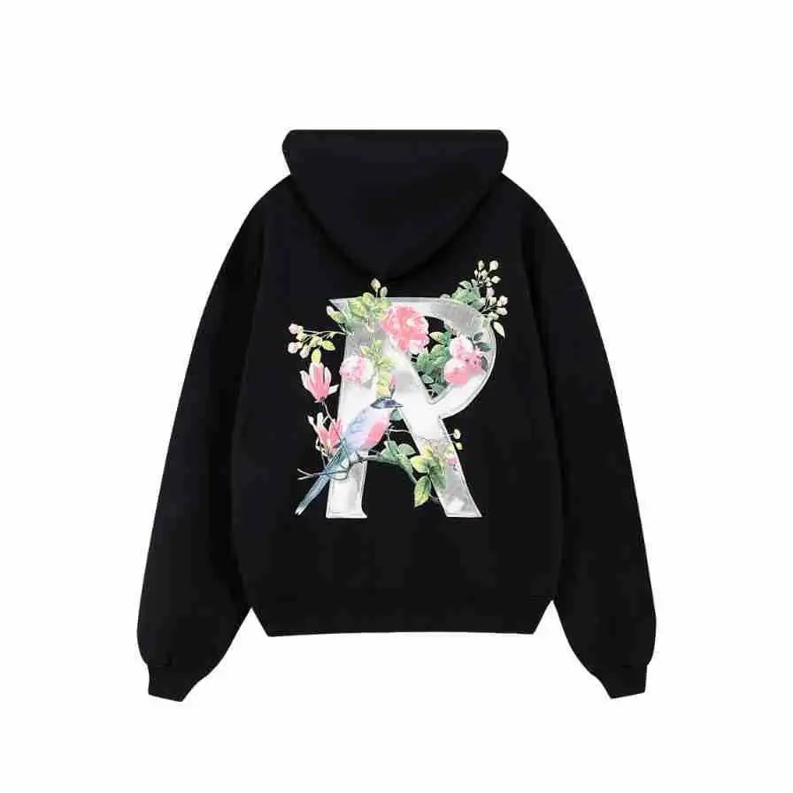 Represent Floral Print Hoodie Black - Gallery Image 5 - Detailed View