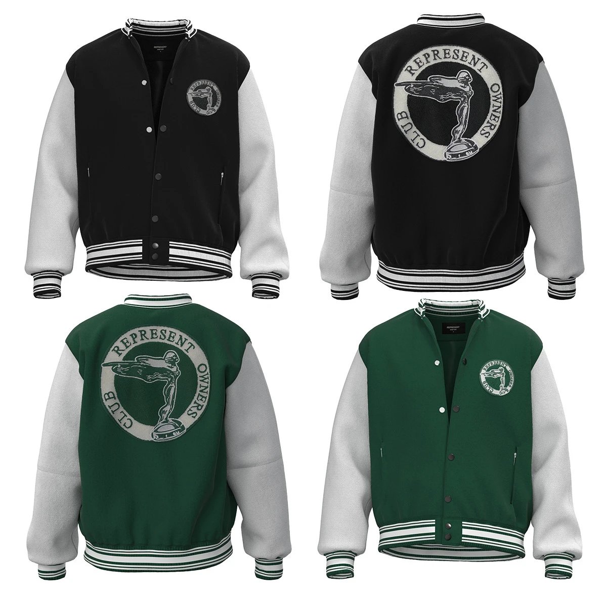 Represent Embroidered Varsity Jacket MultiColor - High Quality Product Image - Cnfans