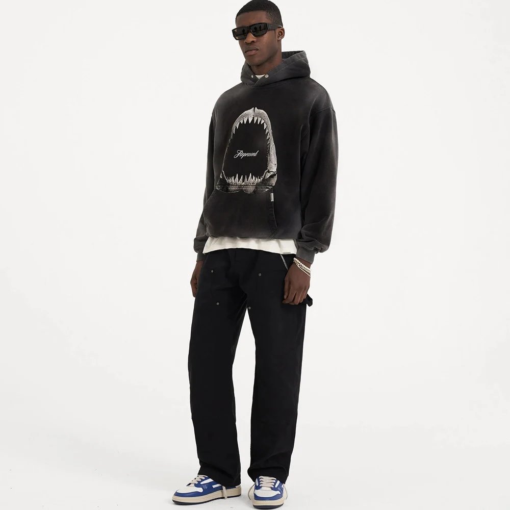 Represent Shark Teeth Hoodie Black - Gallery Image 4 - Detailed View