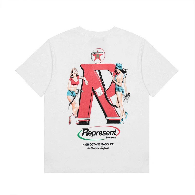 Represent Retro Graphic Tee Black White - Gallery Image 3 - Detailed View