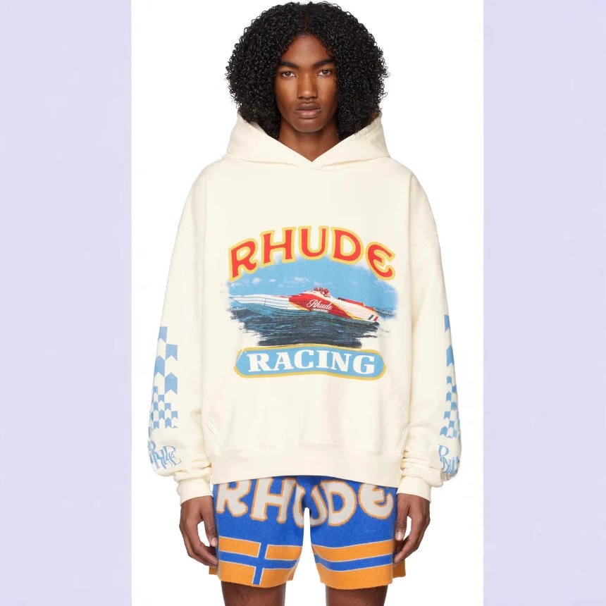 Rhude Racing Printed Hoodie Multicolor - Gallery Image 2 - Detailed View