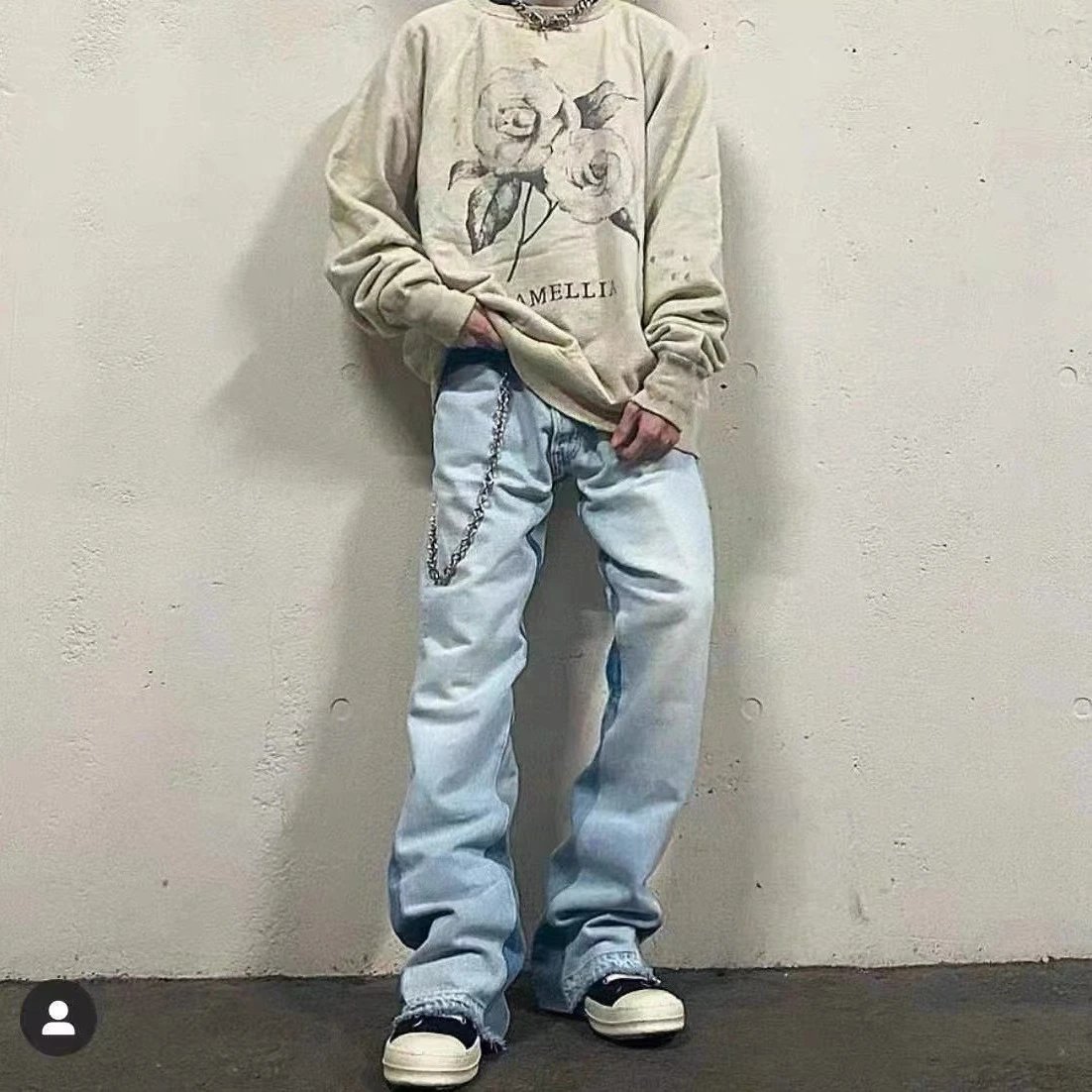 Flared Denim Trousers Sky Blue - Gallery Image 2 - Detailed View