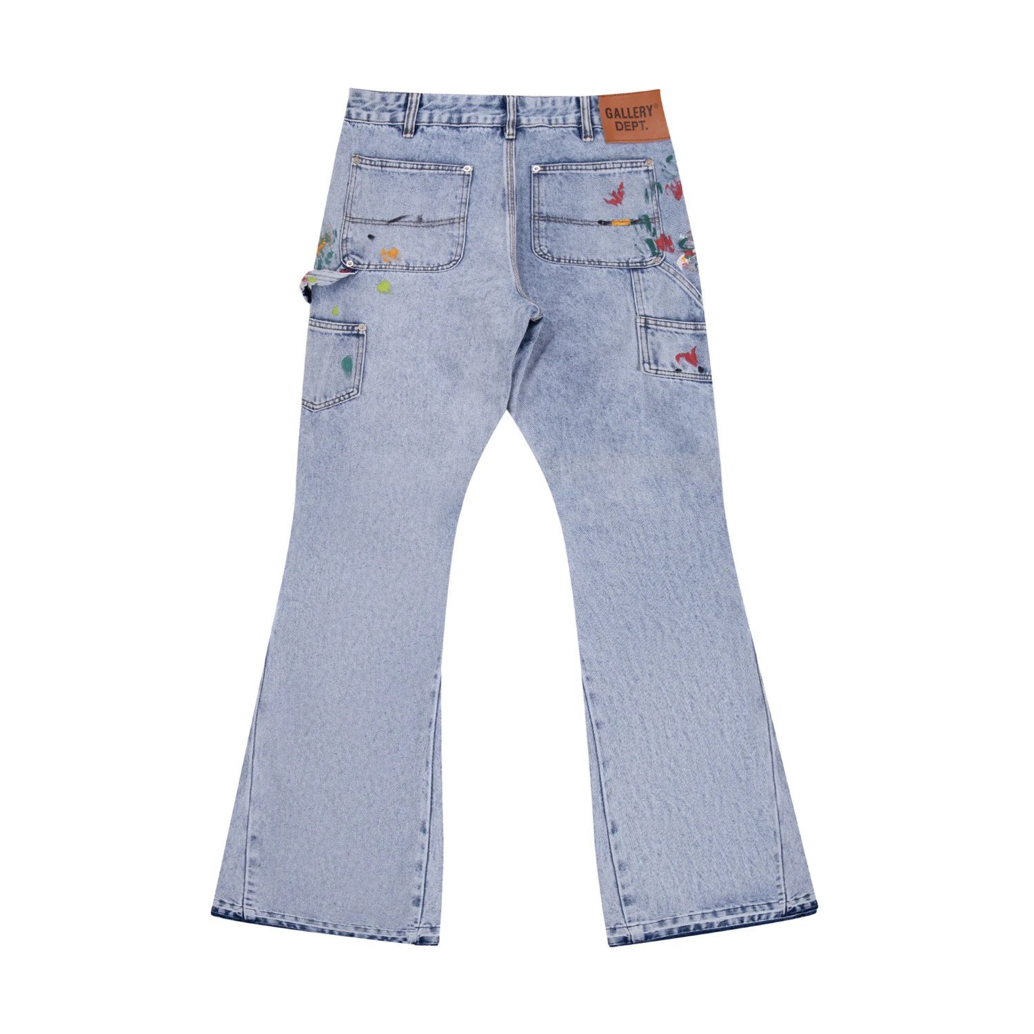 Vintage Flare Jeans with Indigo Patchwork - Gallery Image 4 - Detailed View