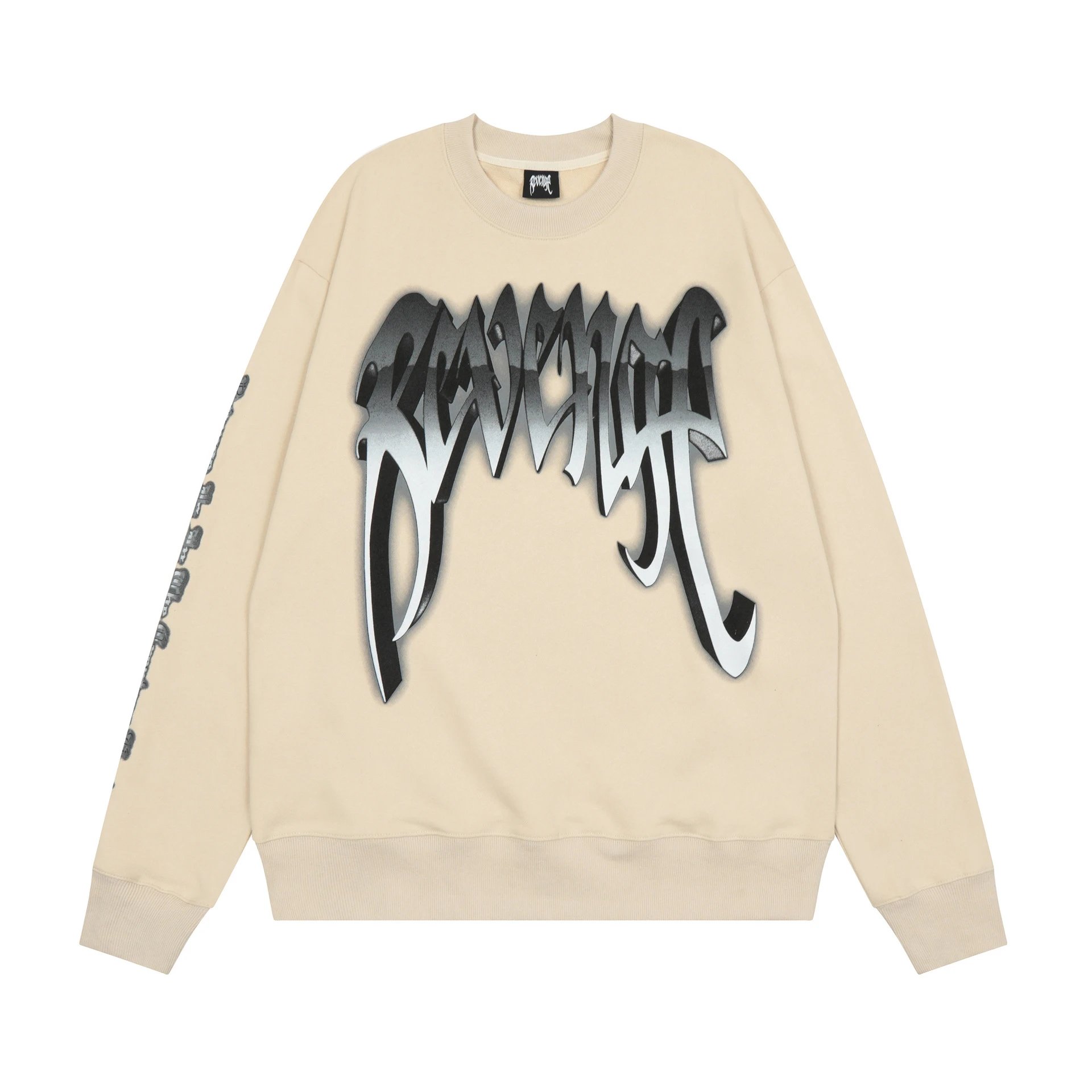 Vintage Metal Skull Graphic Sweatshirt Beige - Related Product - Cnfans