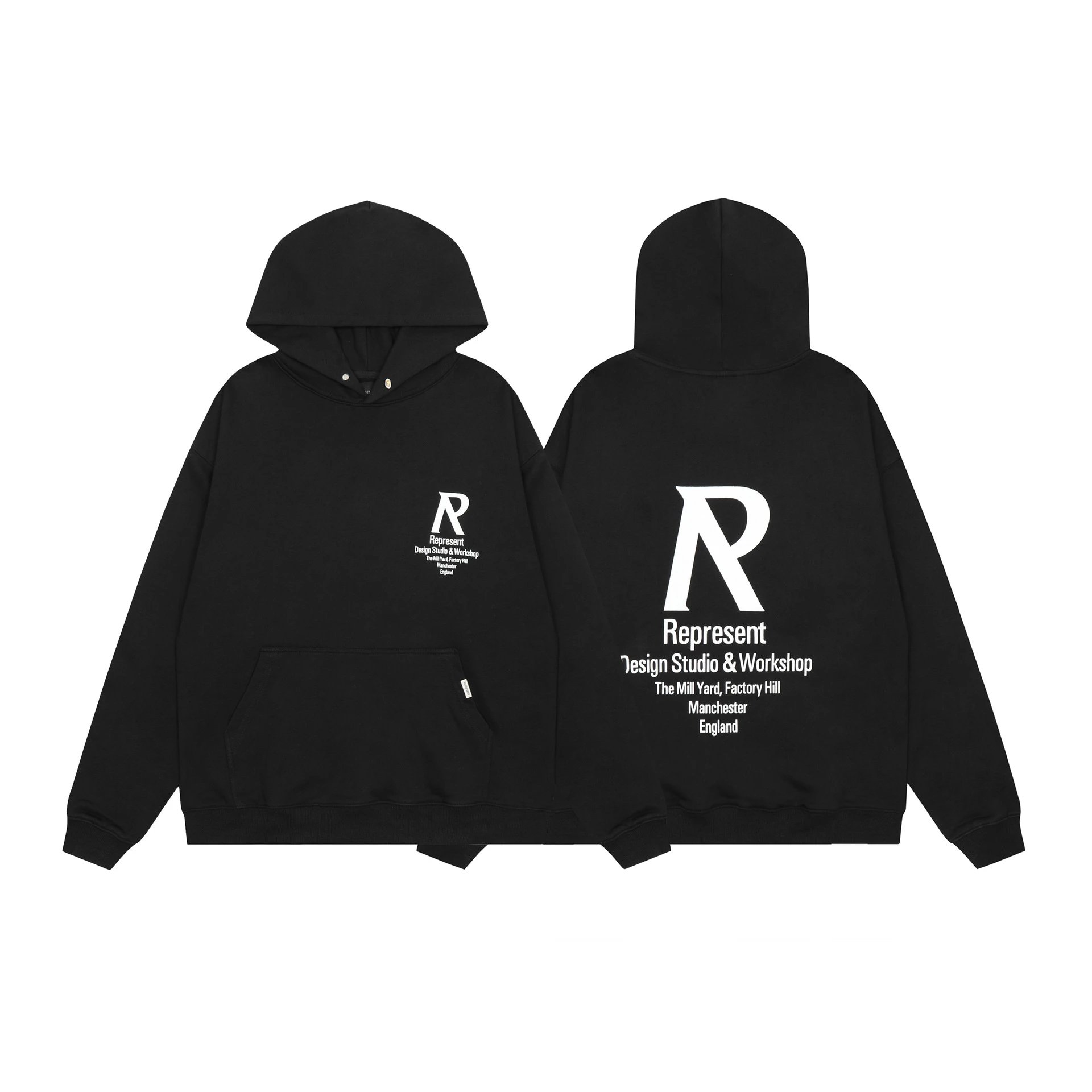Represent Logo Hoodie Black - Gallery Image 5 - Detailed View