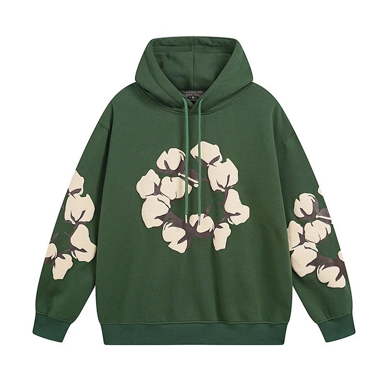 High-Street Fleece Hoodie Forest - DenimTears - Cnfans - $27.74