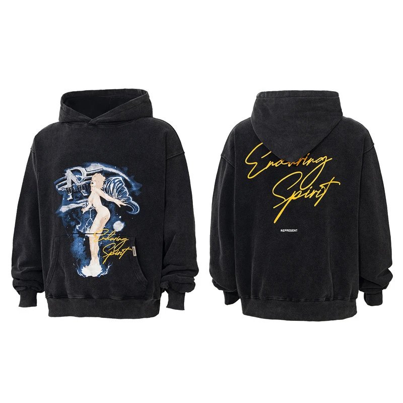 Represent Retro Art Hoodie Black - High Quality Product Image - Cnfans