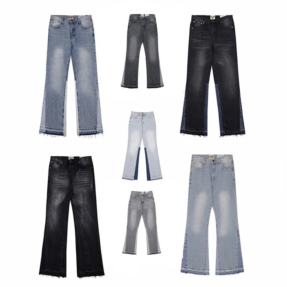 Flared Denim Trousers Sky Blue - Gallery Image 1 - Detailed View