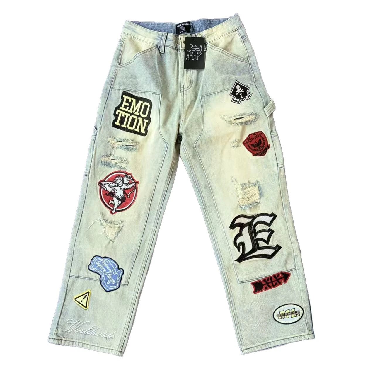 MIXED&EMOTION Denim Pants Beige - Gallery Image 5 - Detailed View