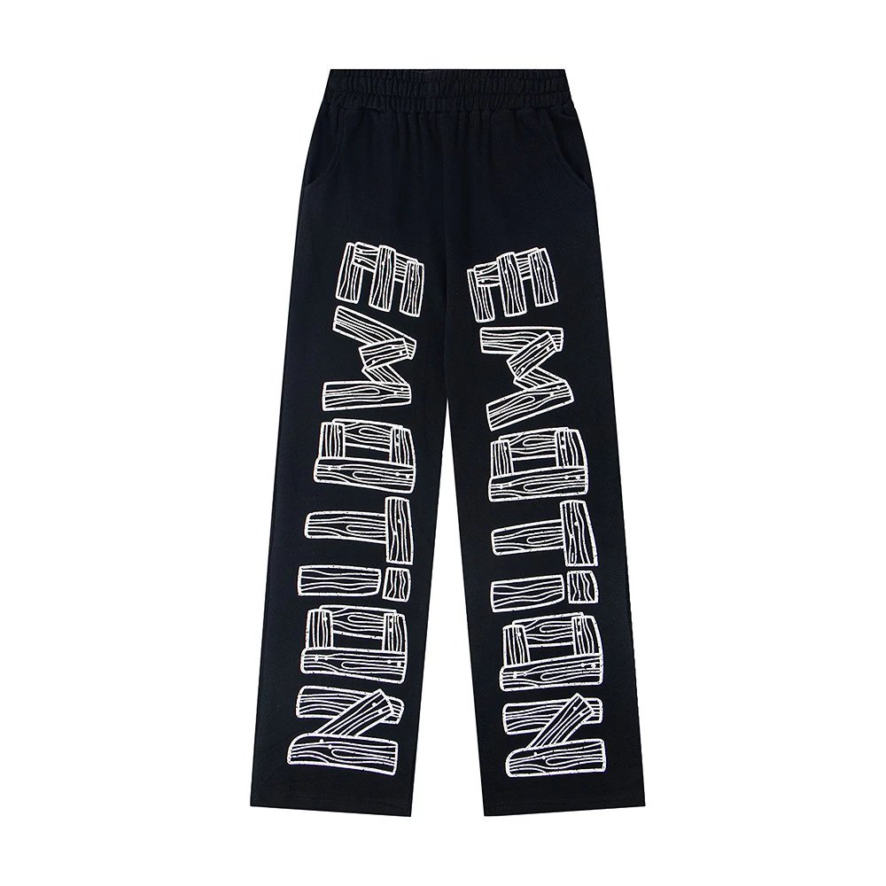 Mixed&Emotion Rhinestone Letter Sweatpants - Gallery Image 3 - Detailed View