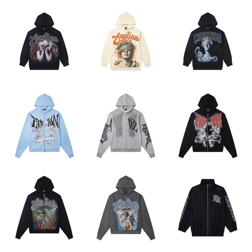 Mixed Emotion Rhinestones Hoodie - Related Product - Cnfans