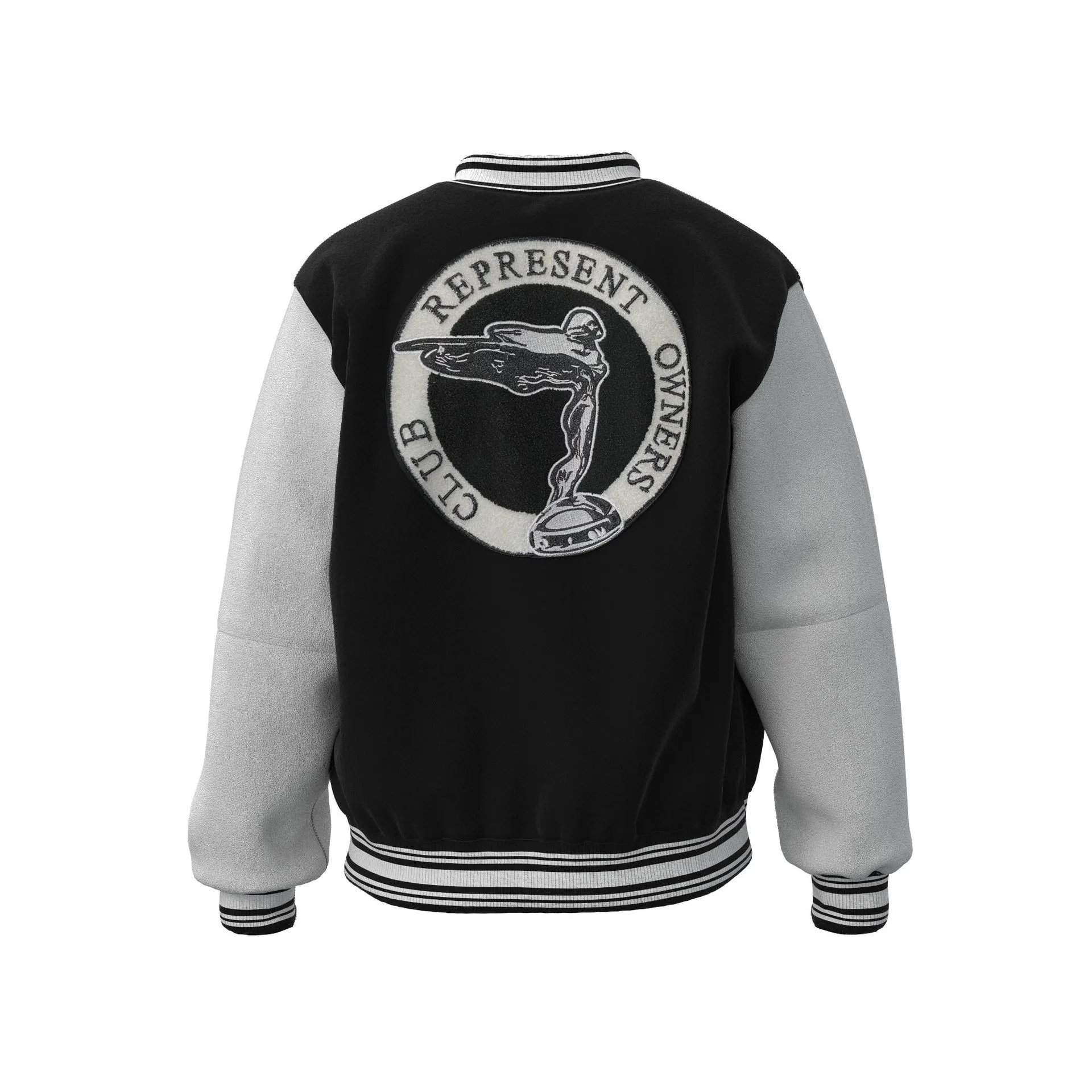 Represent Embroidered Varsity Jacket MultiColor - Gallery Image 5 - Detailed View