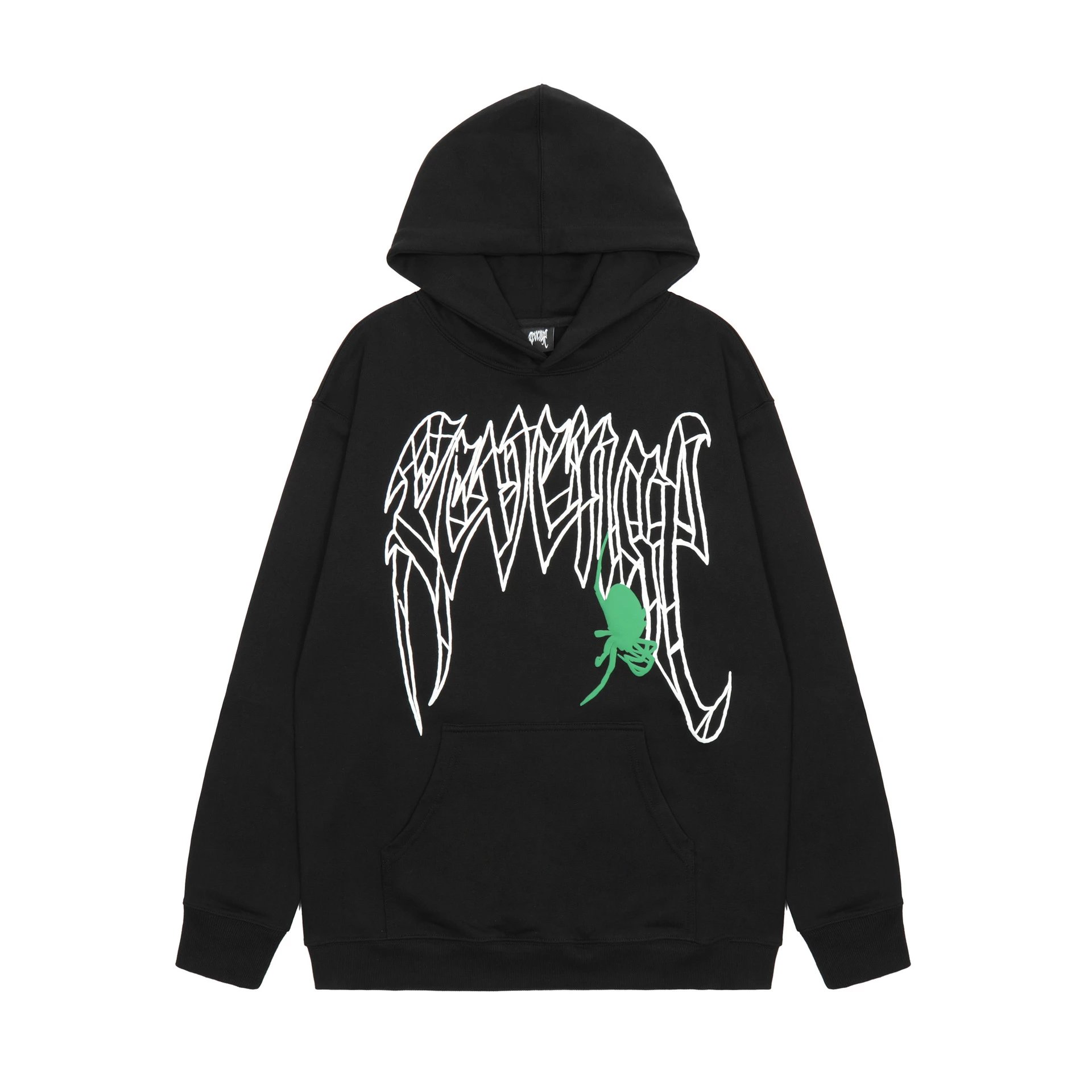 Gothic Skull Graphic Hoodie Black - Revenge - Cnfans - $35.16