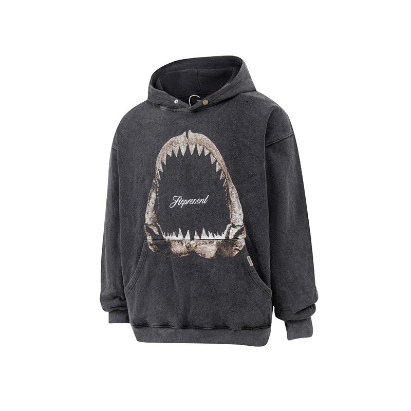 Represent Shark Teeth Hoodie Black - Gallery Image 5 - Detailed View
