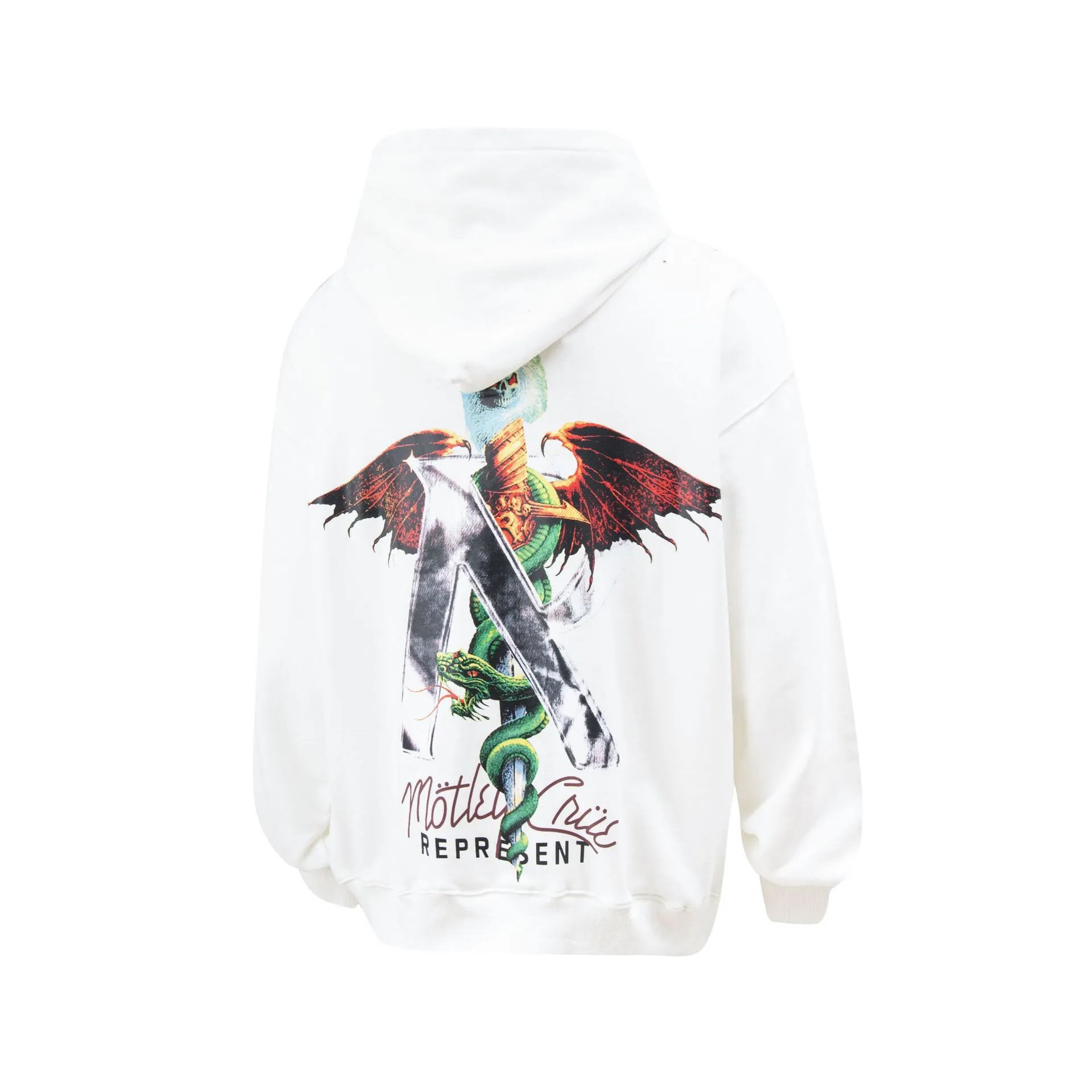 REPRESENT Dragon Print Hoodie Black - Gallery Image 4 - Detailed View