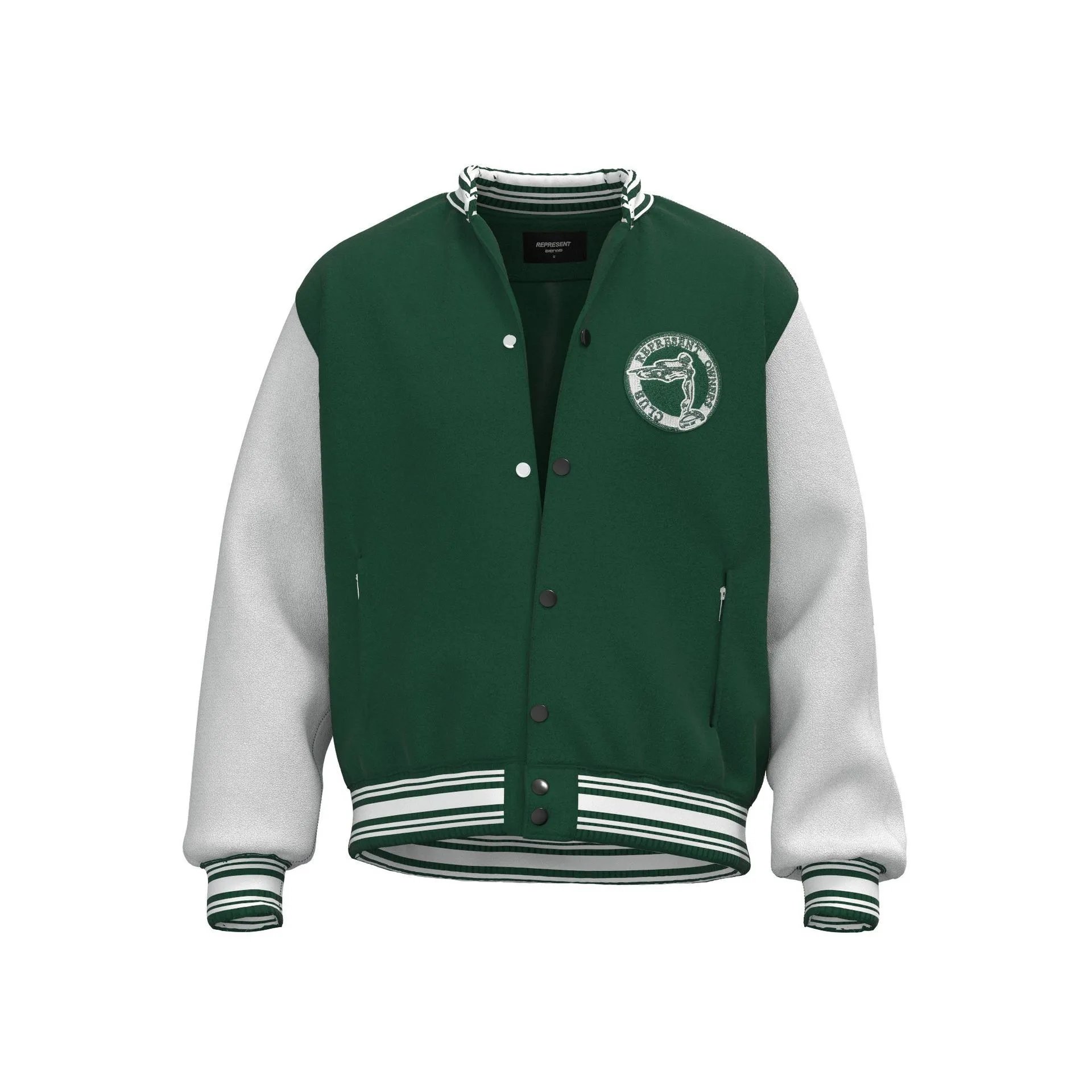 Represent Embroidered Varsity Jacket MultiColor - Gallery Image 2 - Detailed View