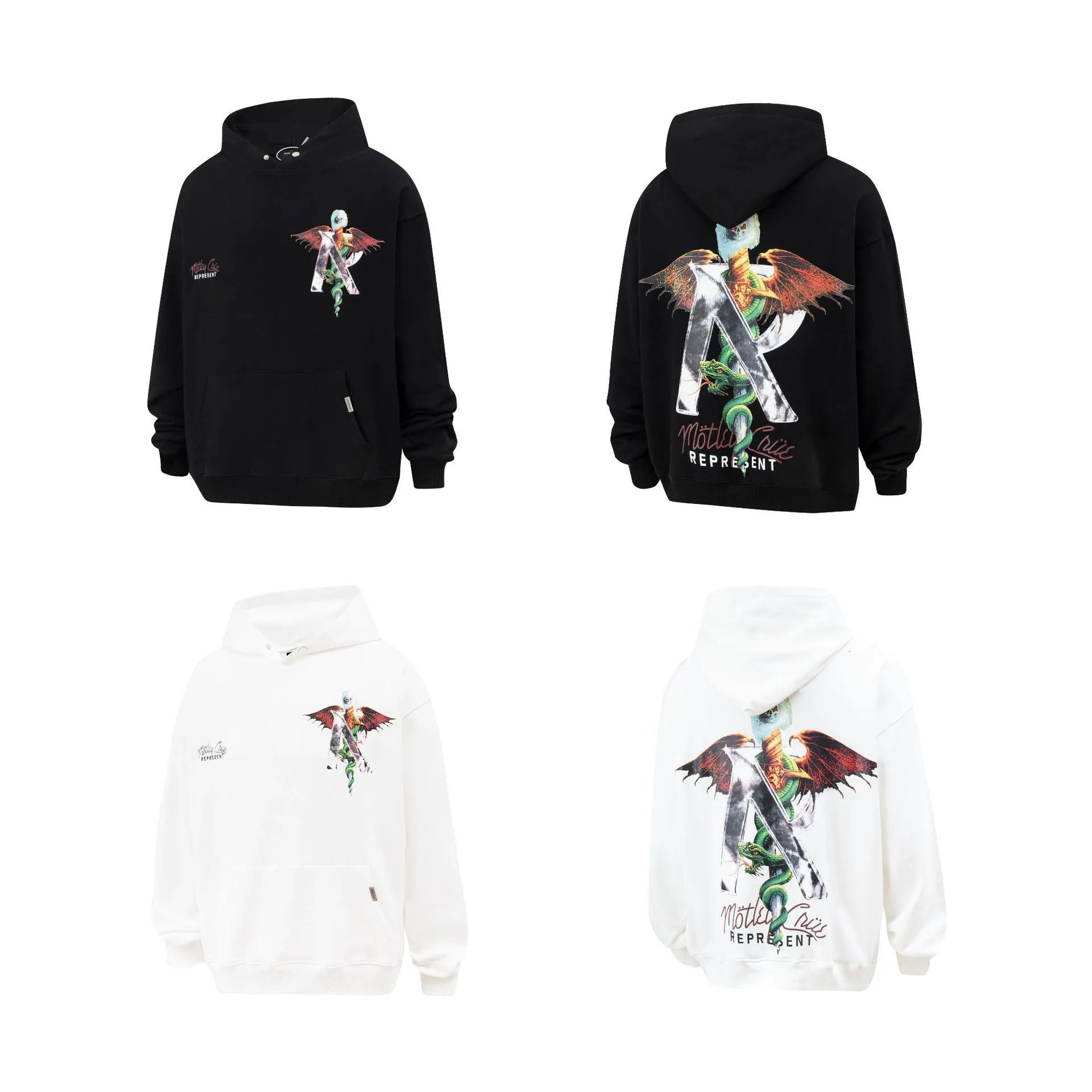 REPRESENT Dragon Print Hoodie Black - High Quality Product Image - Cnfans
