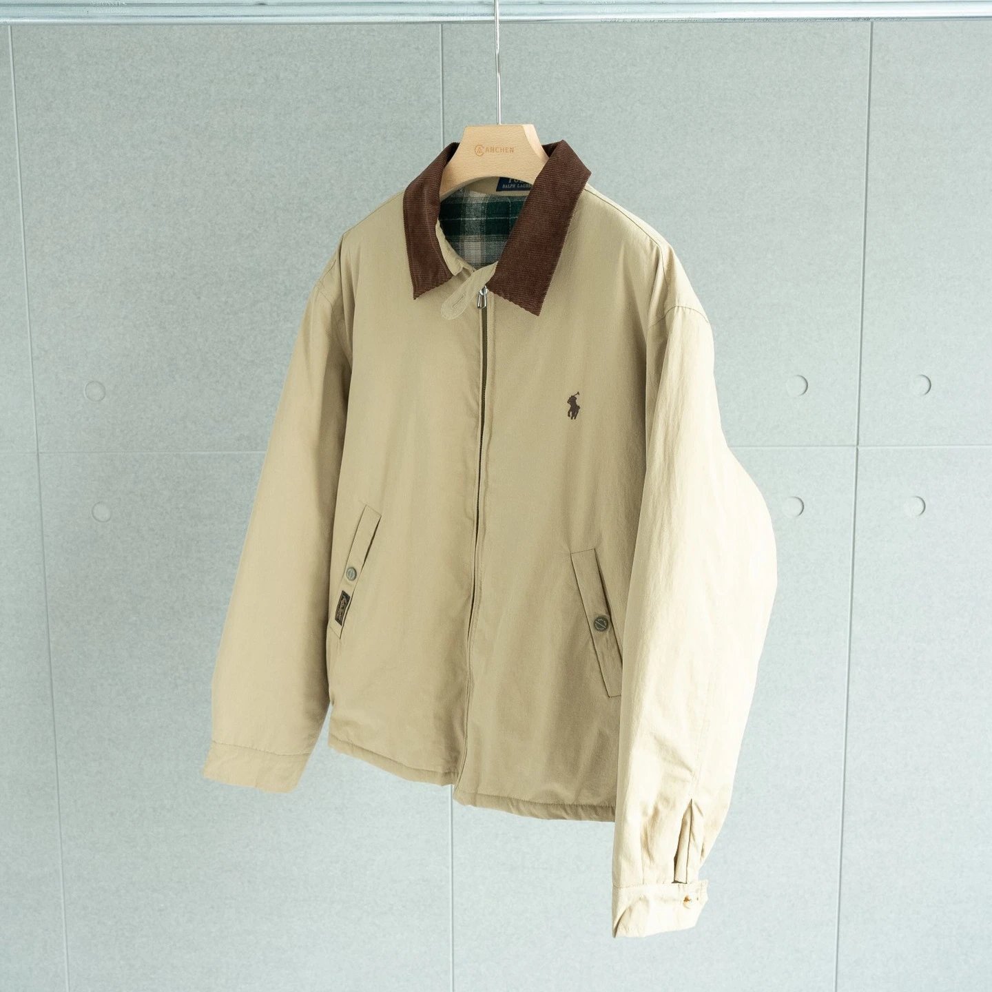 Ralph Lauren Polo Corduroy Collar Jacket Khaki - Gallery Image 2 - Detailed View