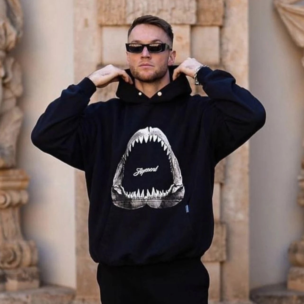 Represent Shark Teeth Hoodie Black - Gallery Image 2 - Detailed View