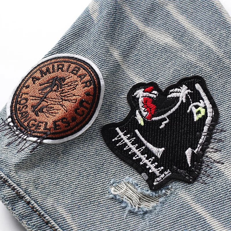 Amiri Pegasus Denim Jacket Blue - Gallery Image 4 - Detailed View