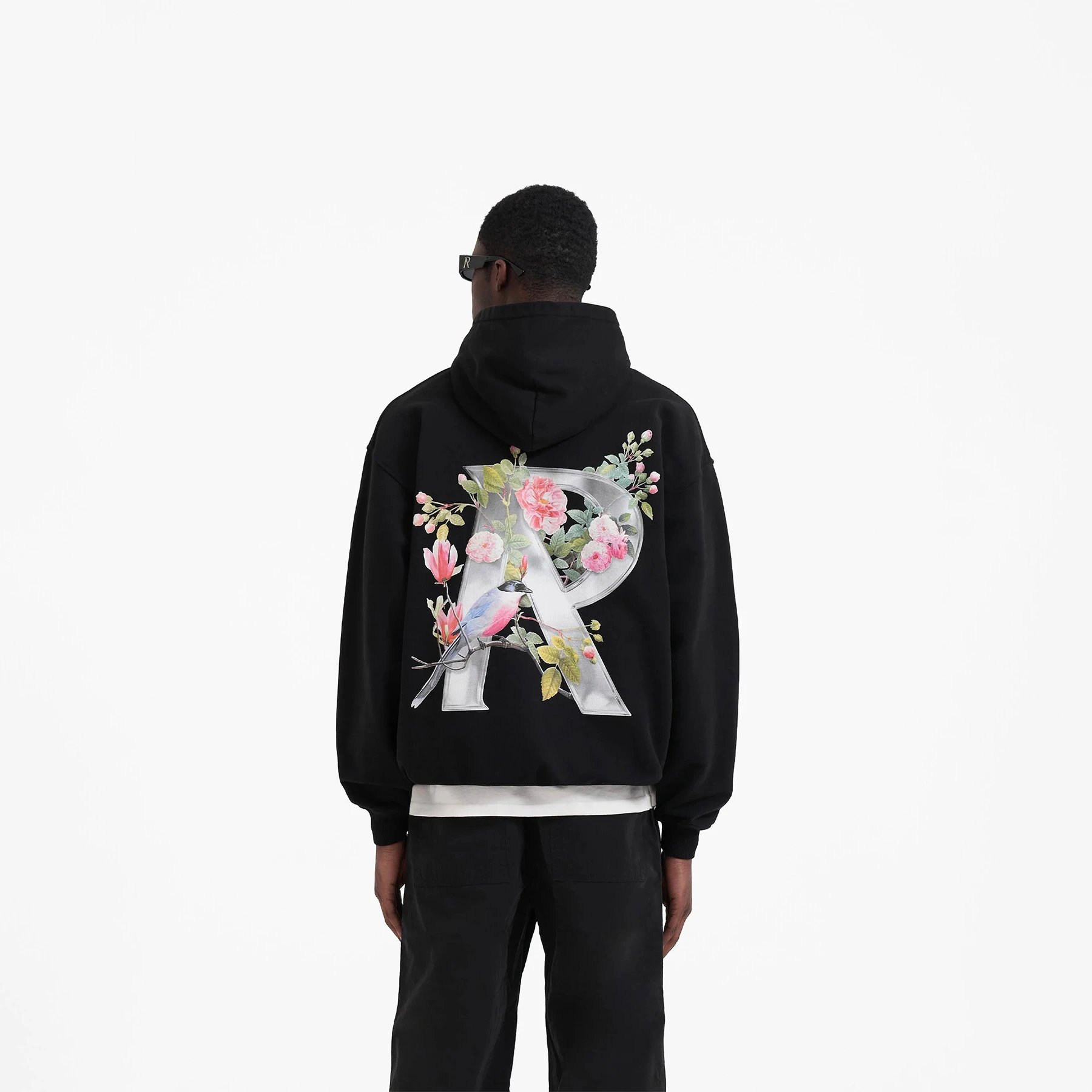 Represent Floral Print Hoodie Black - Gallery Image 4 - Detailed View