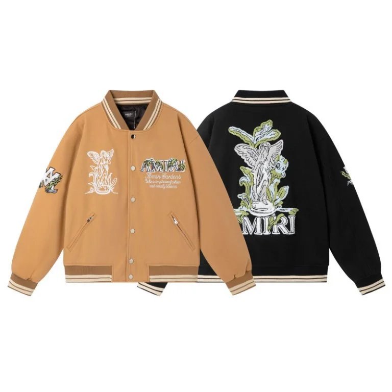 Amiri Goddess Letter Wool Varsity Jacket Multicolor - High Quality Product Image - Cnfans