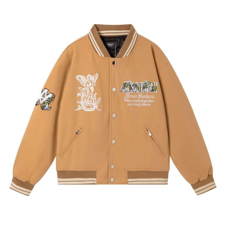 Amiri Goddess Letter Wool Varsity Jacket Multicolor - Gallery Image 2 - Detailed View