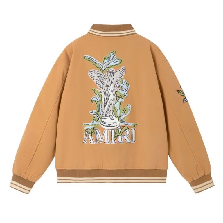 Amiri Goddess Letter Wool Varsity Jacket Multicolor - Gallery Image 5 - Detailed View