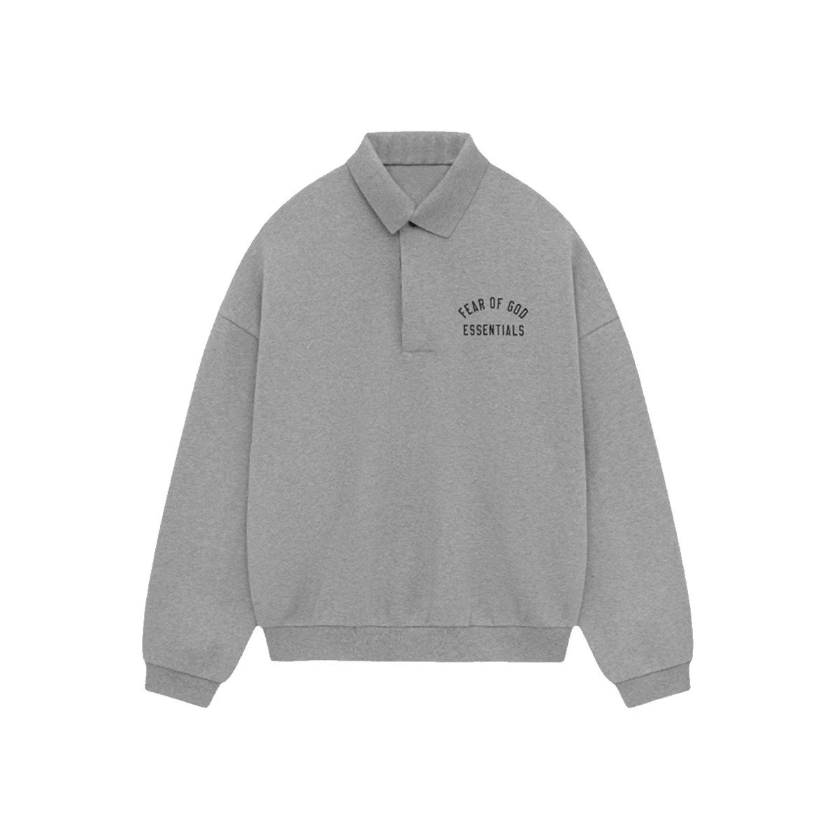 Unisex Fleece Polo Sweatshirt Long Sleeve Warm Grey - Related Product - Cnfans