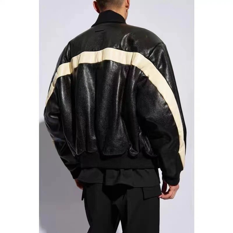 Unisex High Street Bomber Cotton Jacket Ebony Black - Gallery Image 4 - Detailed View
