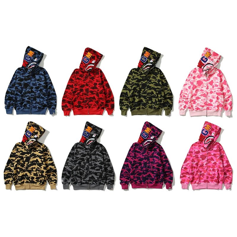 Japanese Shark Camouflage Hoodie Multicolor