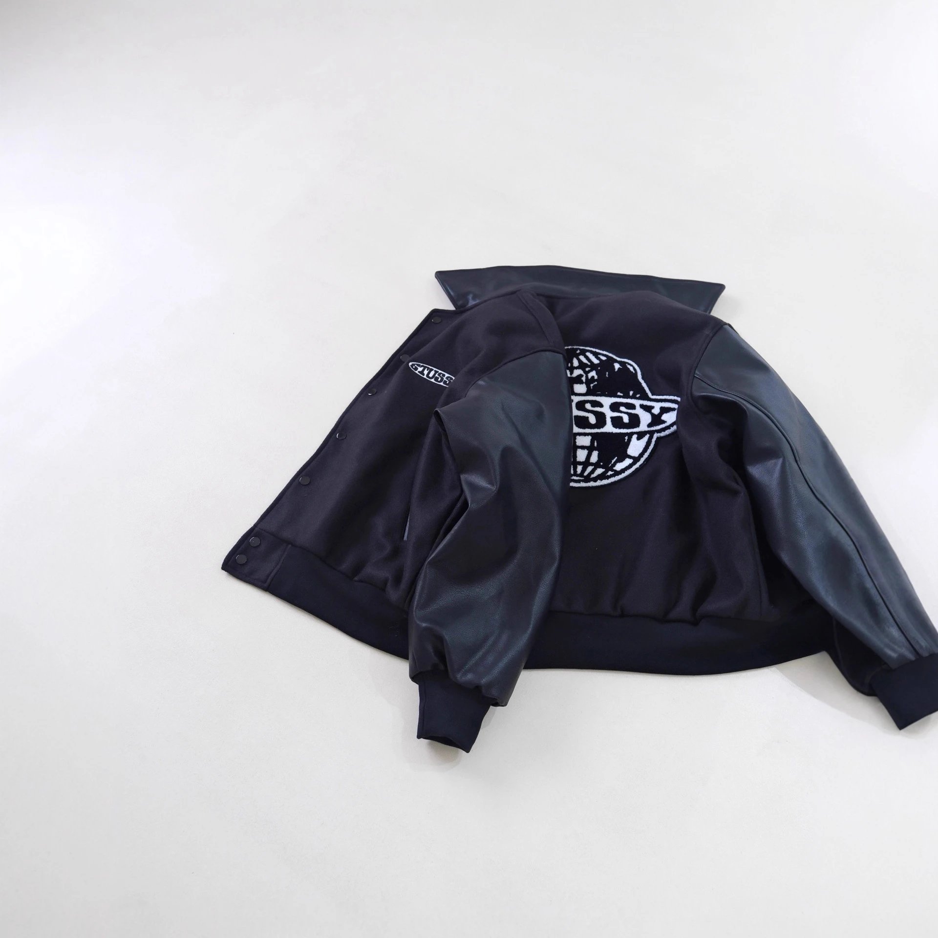 StuStussy Varsity Jacket Black - Gallery Image 4 - Detailed View